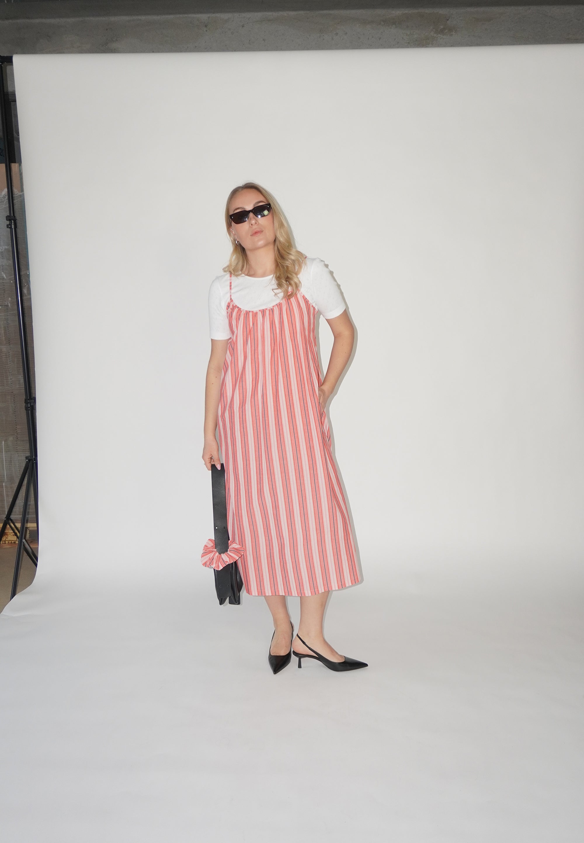 NGSeven NGS.MOONA Dress Relaxed 30211 Tea rose stripe