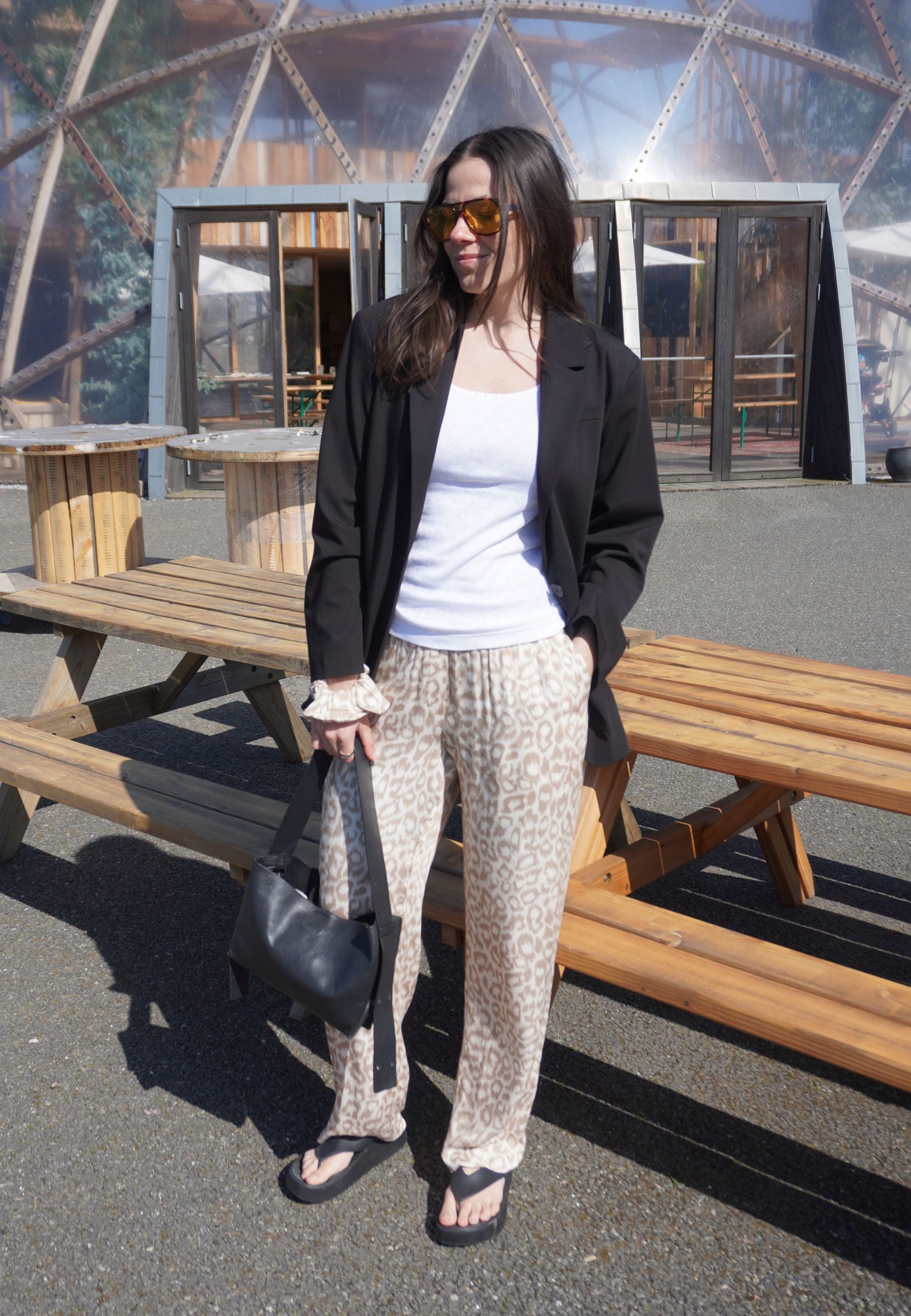 NGSeven NGS.BROOK Relaxed trousers Relaxed 13028 Birch cafe latte leopard
