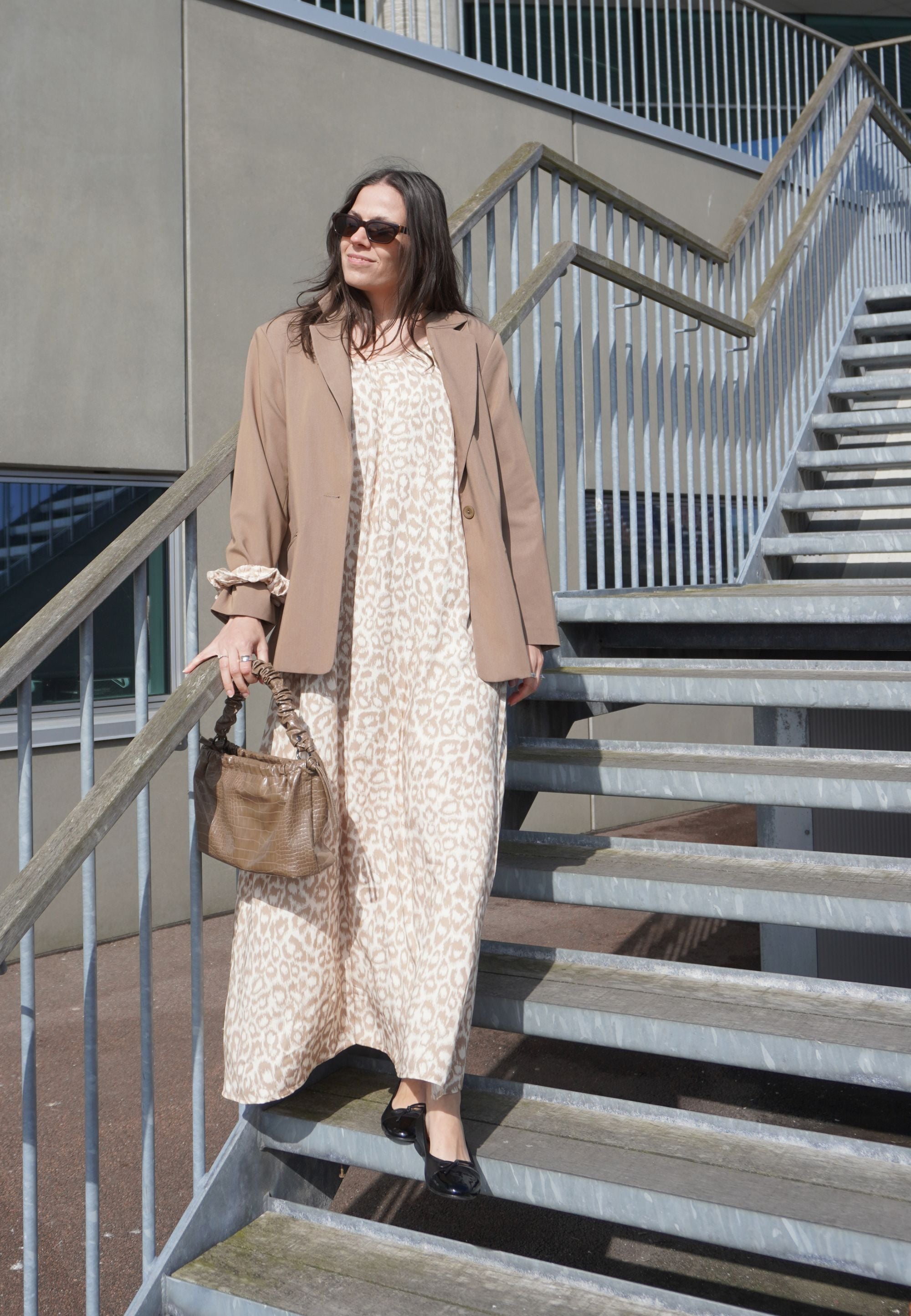 NGSeven NGS.TANSY Dress Relaxed 13028 Birch cafe latte leopard