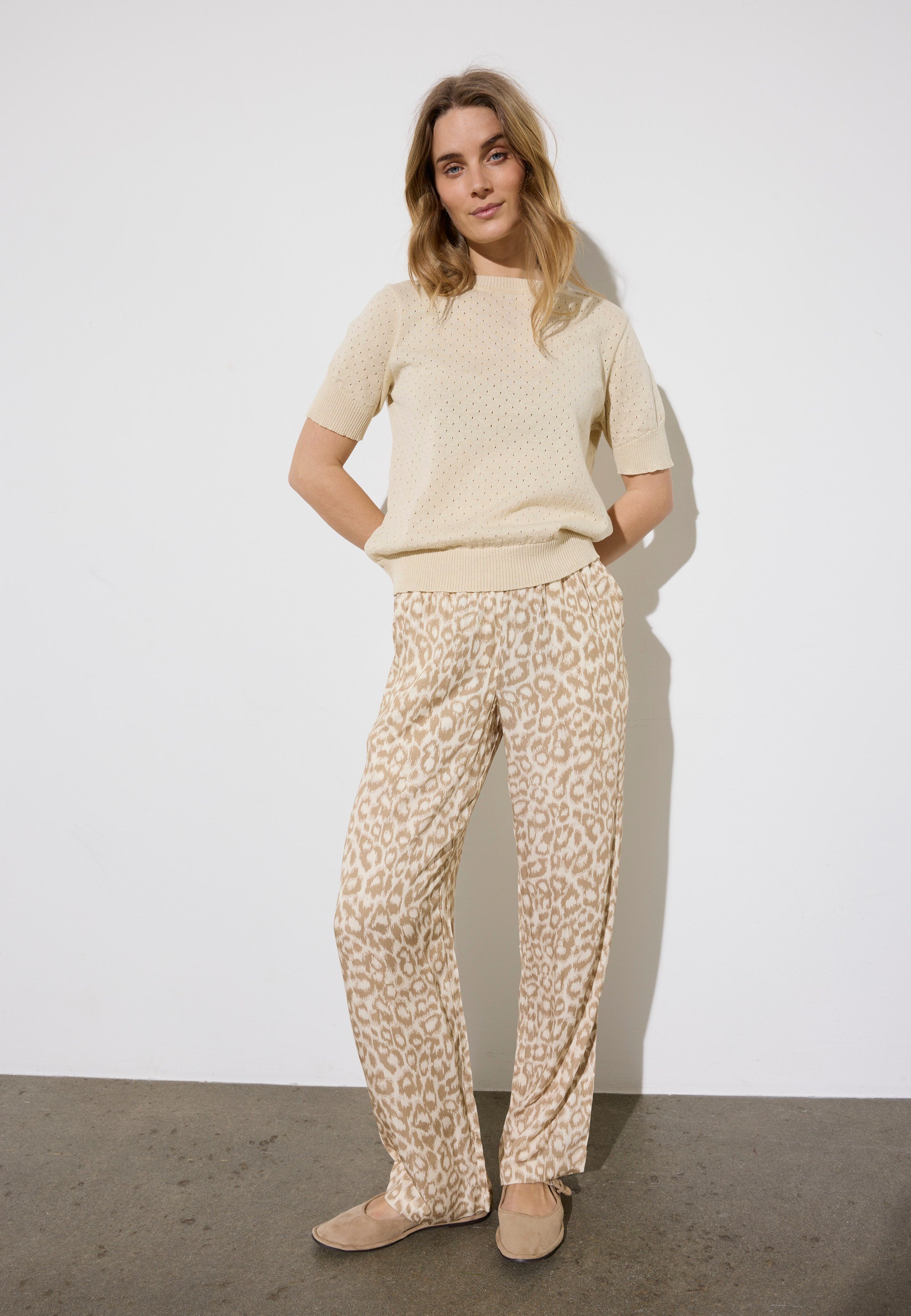 NGSeven NGS.BROOK Relaxed pants Relaxed 13028 Birch cafe latte leopard
