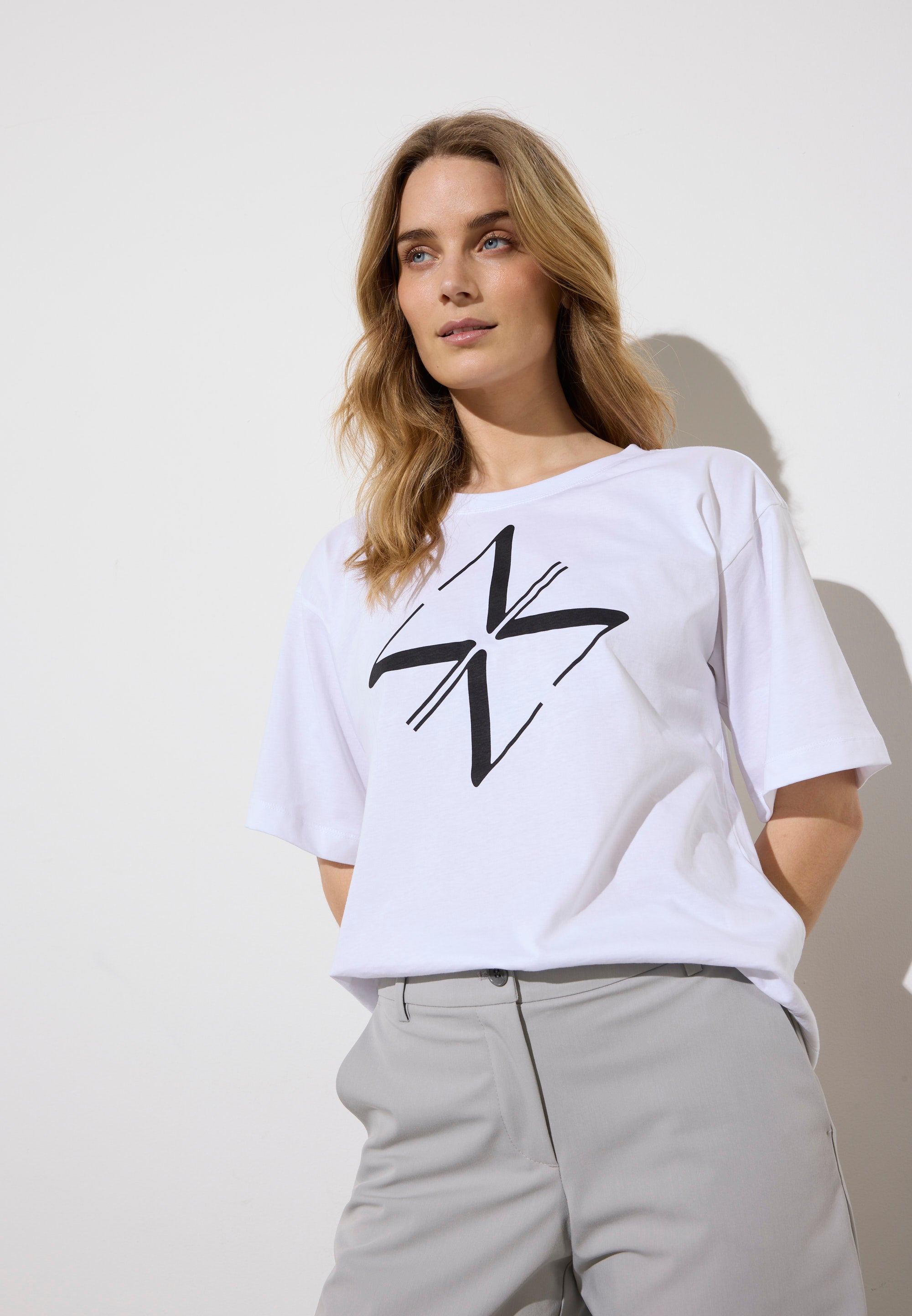 NGSeven NGS.DUKE Tee Relaxed 10009 White Black Print