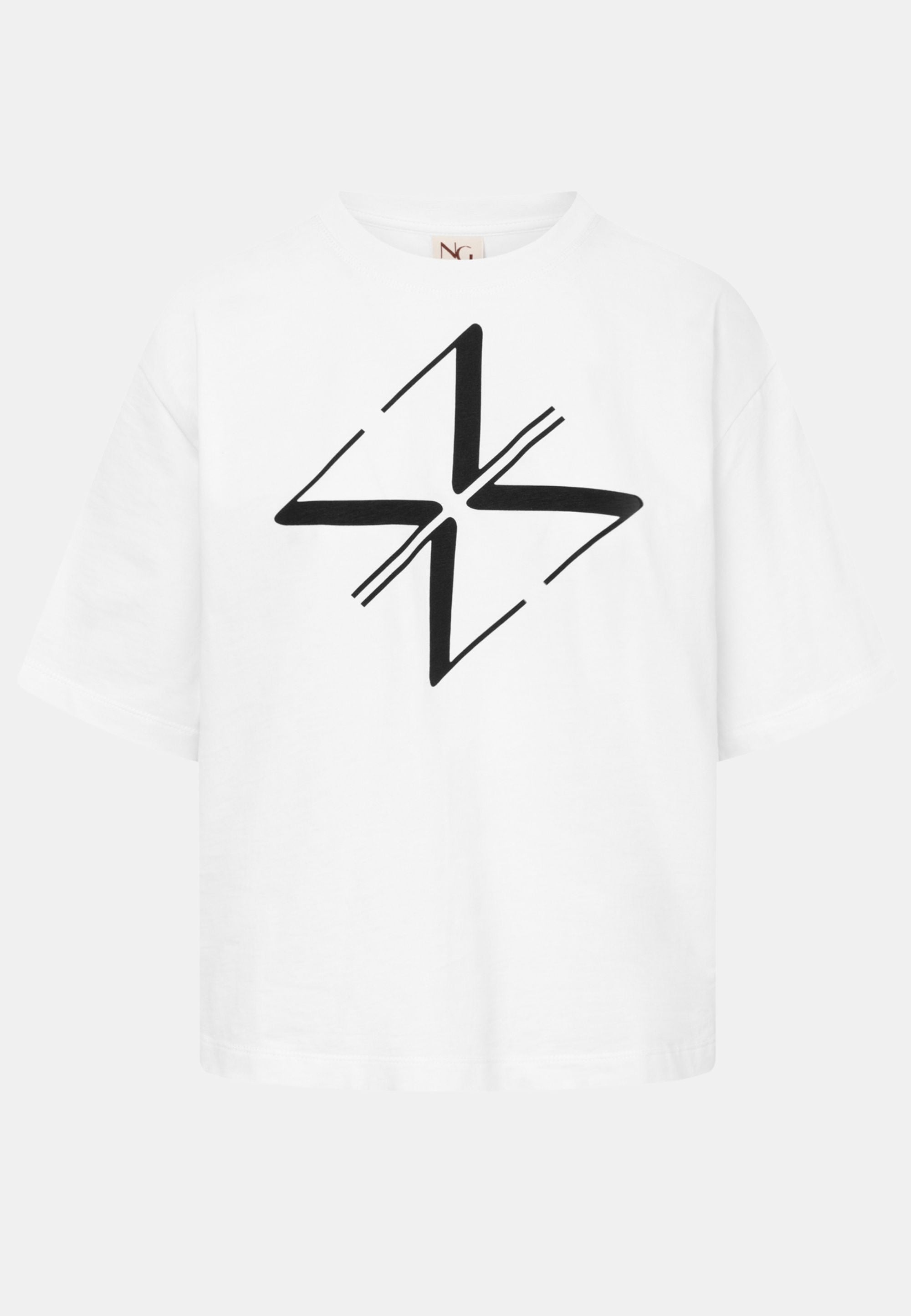 NGSeven NGS.DUKE Tee ss Relaxed 10009 White Black Print