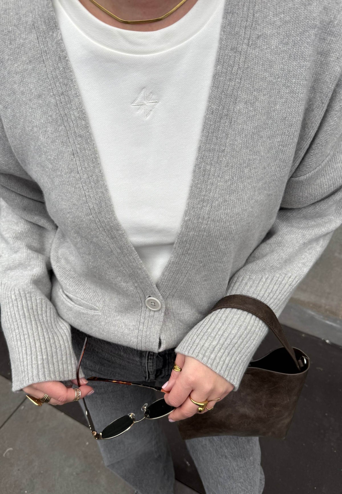 NGSeven NGS.FORREST Cardigan Tops 97502 Grey Melange