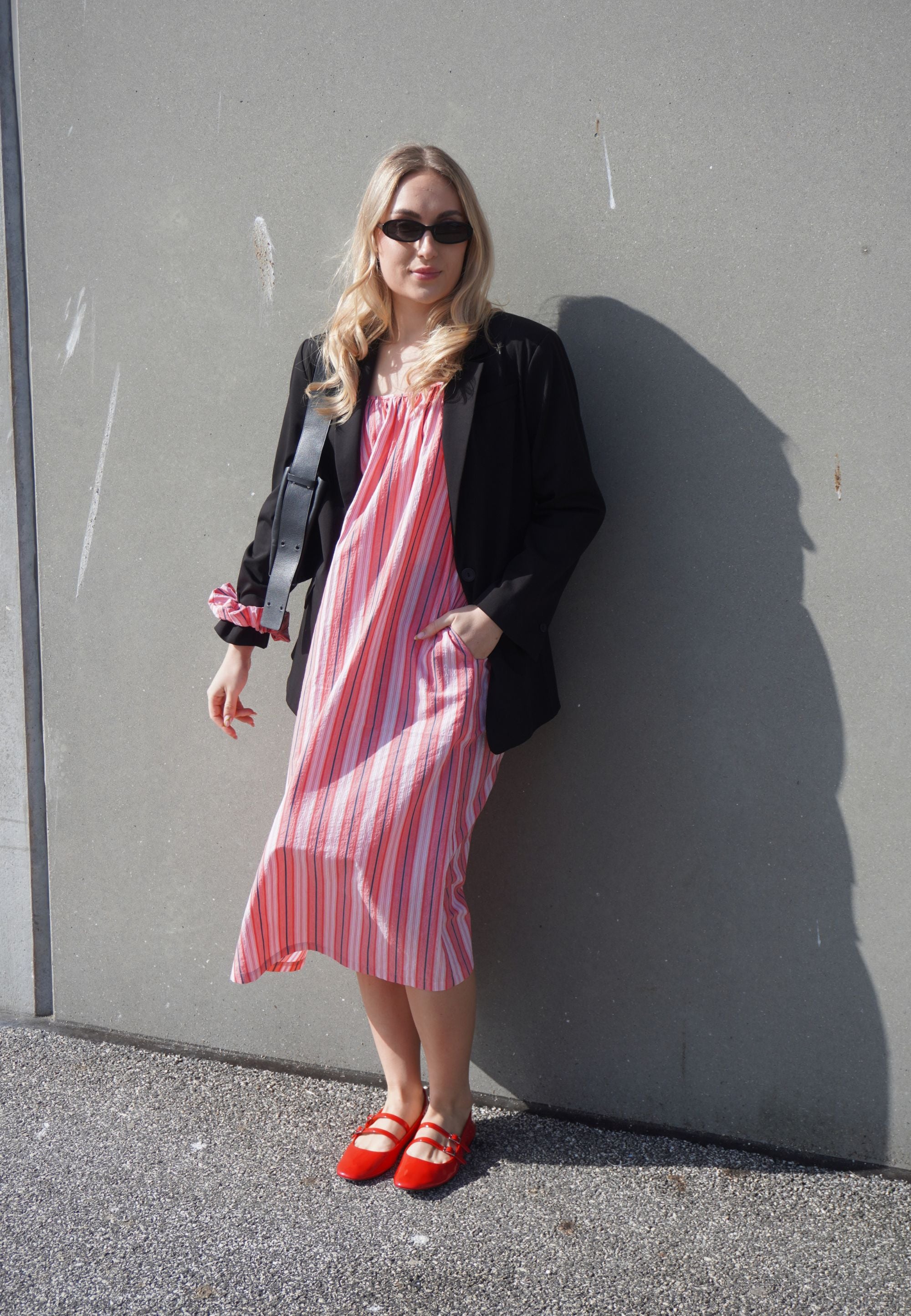 NGSeven NGS.MOONA Dress Relaxed 30211 Tea rose stripe
