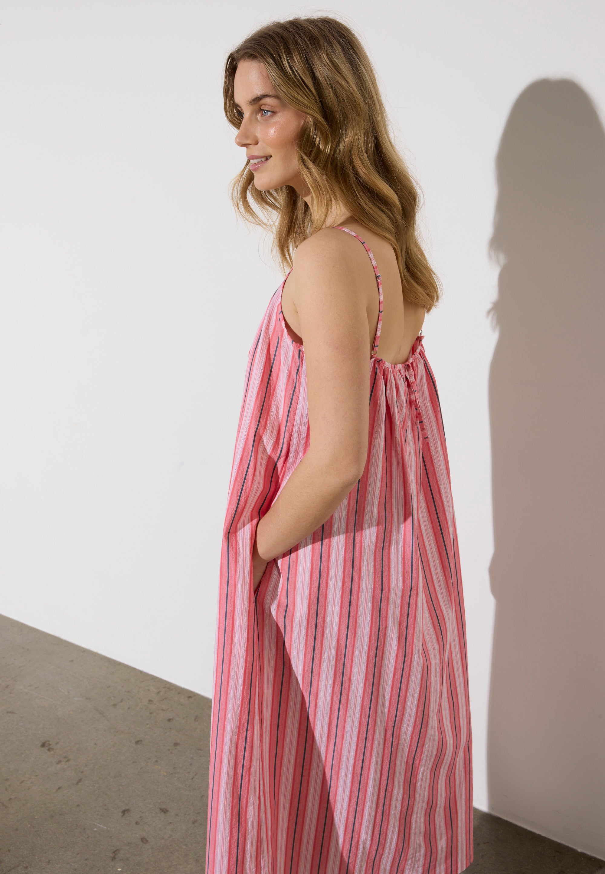 NGSeven NGS.MOONA Dress Relaxed 30211 Tea rose stripe