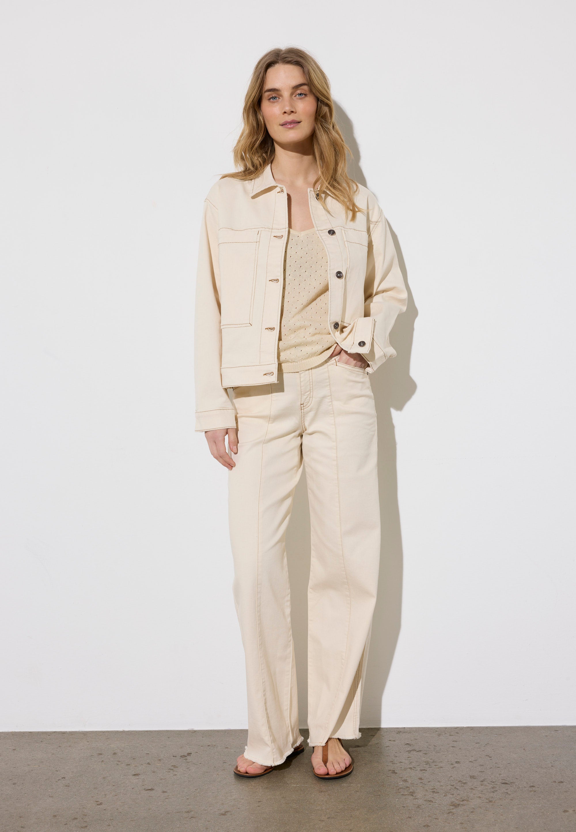 NGS.SAGA Boxy Jacket - Latte denim